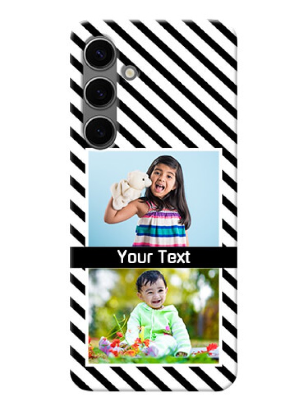 Custom Galaxy S24 Plus 5G Back Covers: Black And White Stripes Design