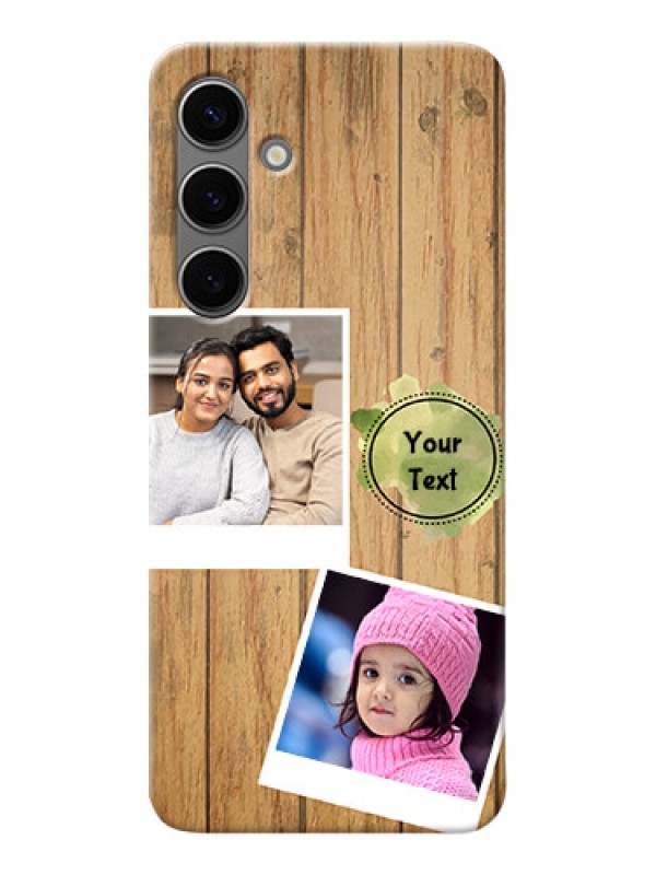 Custom Galaxy S24 Plus 5G Custom Mobile Phone Covers: Wooden Texture Design