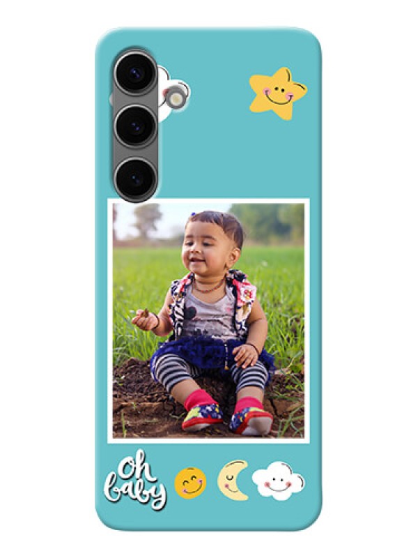 Custom Galaxy S24 Plus 5G Personalised Phone Cases: Smiley Kids Stars Design