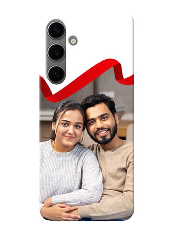 Custom Galaxy S24 Plus 5G custom phone cases: Red Ribbon Frame Design