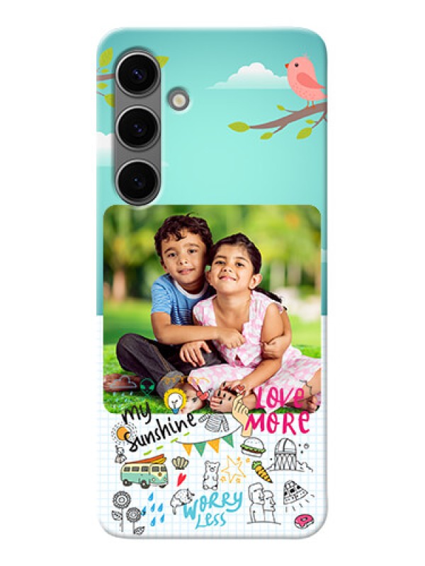 Custom Galaxy S24 Plus 5G phone cases online: Doodle love Design