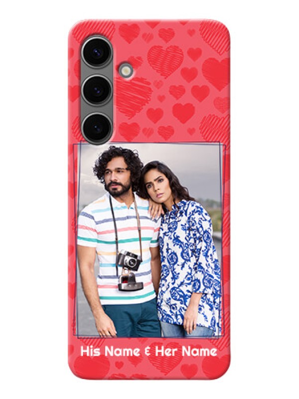 Custom Galaxy S24 Plus 5G Mobile Back Covers: with Red Heart Symbols Design