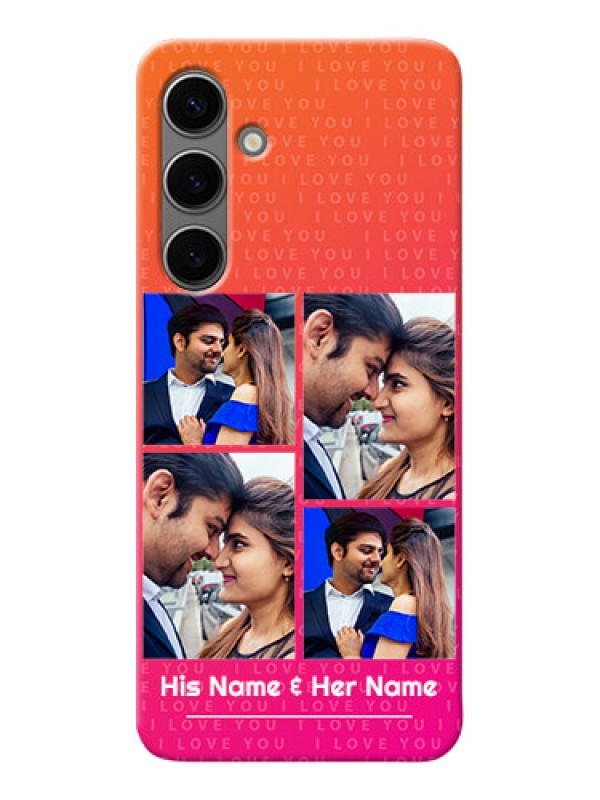 Custom Galaxy S24 Plus 5G custom back covers: I Love You Pink Design