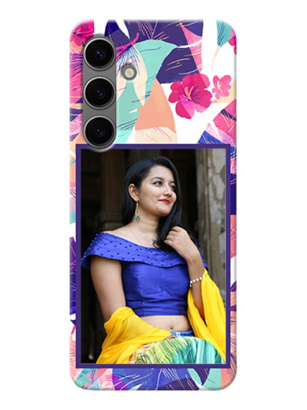 Custom Galaxy S24 Plus 5G Personalised Phone Cases: Abstract Floral Design