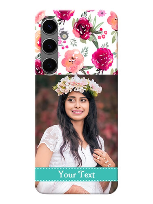 Custom Galaxy S24 Plus 5G Personalized Mobile Cases: Watercolor Floral Design