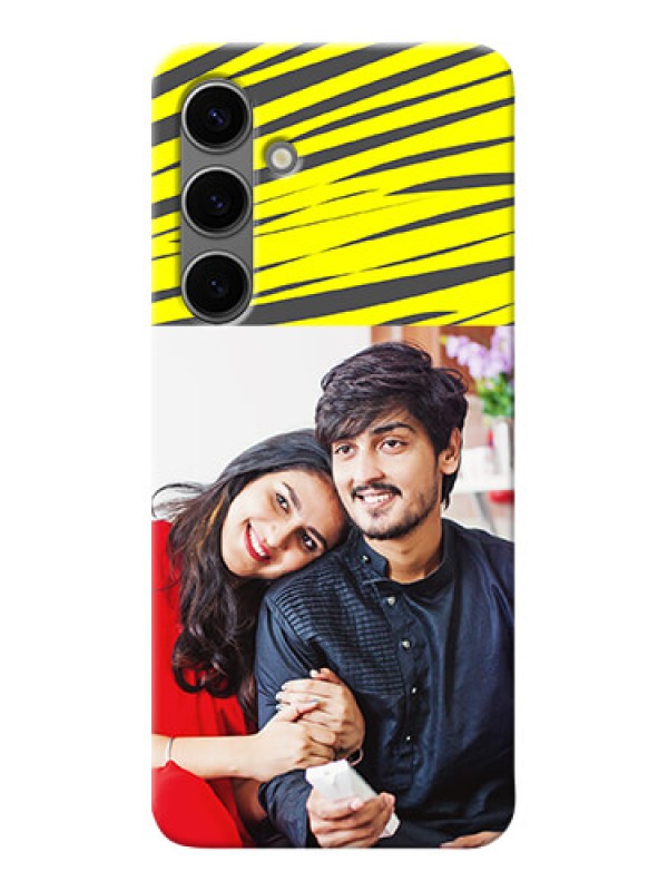 Custom Galaxy S24 Plus 5G Personalised mobile covers: Yellow Abstract Design