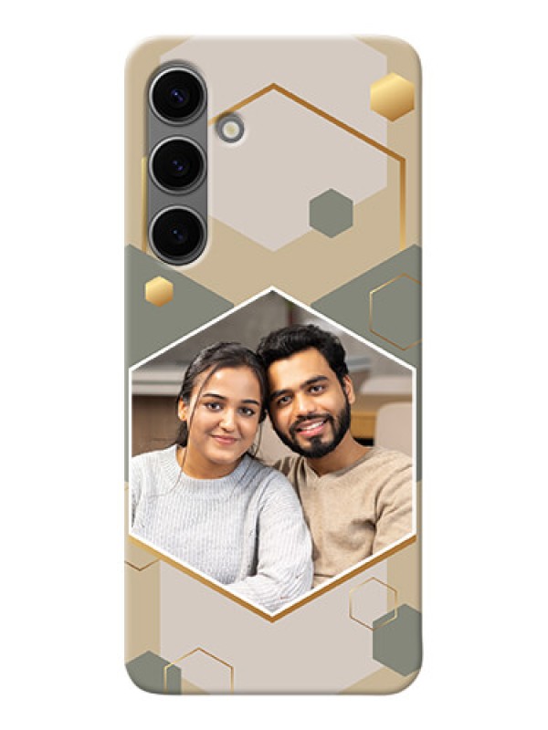 Custom Galaxy S24 Plus 5G Photo Printing on Case with Stylish Hexagon Pattern Design