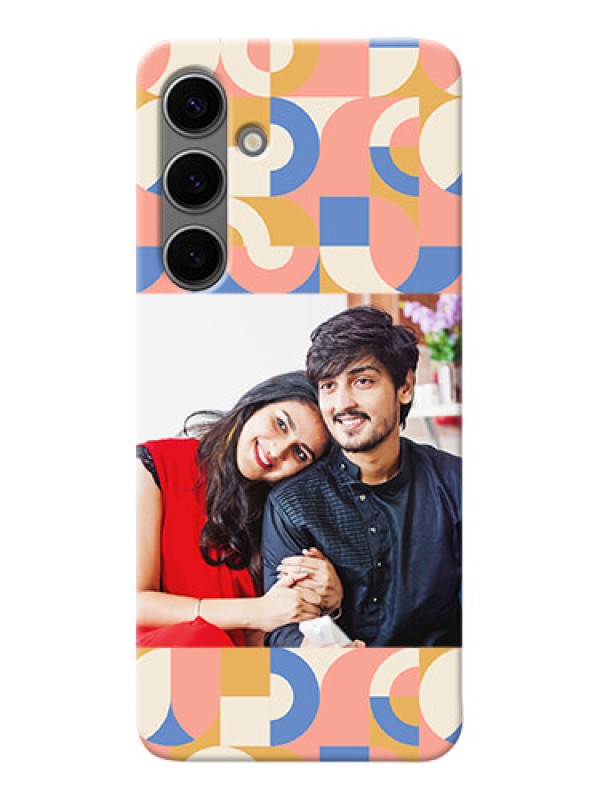 Custom Galaxy S24 Plus 5G Photo Printing on Case with Semiwithcircle Maze Pattern Design