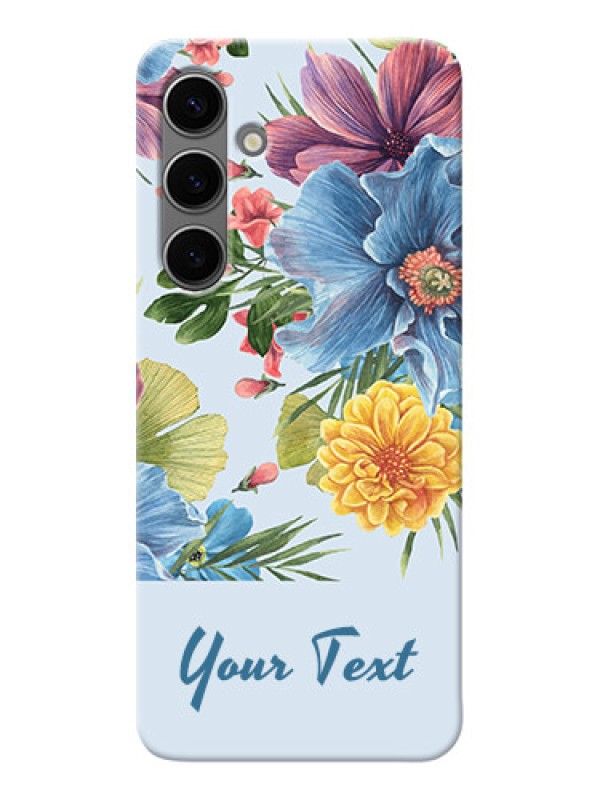 Custom Galaxy S24 Plus 5G Custom Mobile Case with Stunning Watercolored Flowers Painting Design