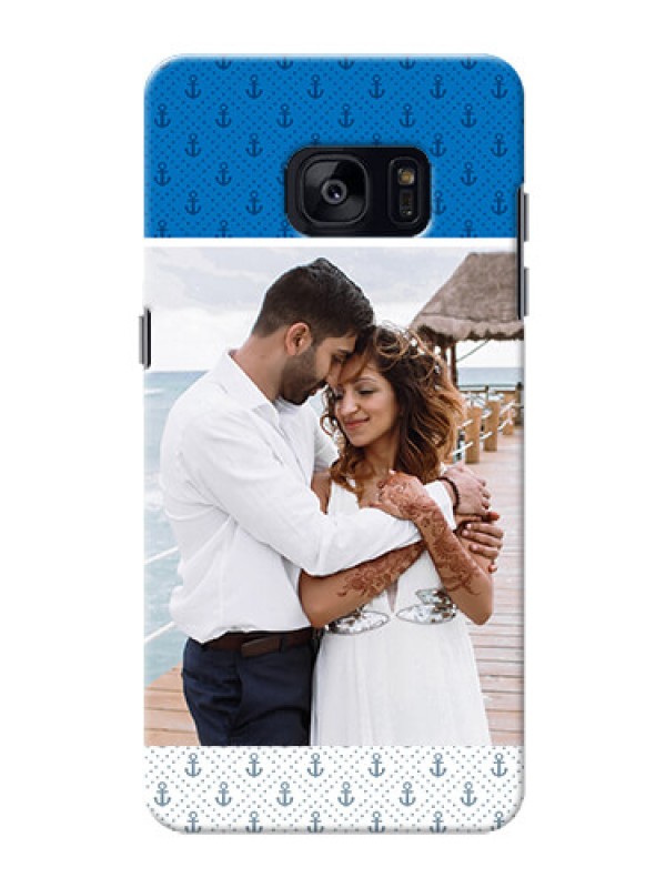 Custom Samsung Galaxy S7 Edge Blue Anchors Mobile Case Design