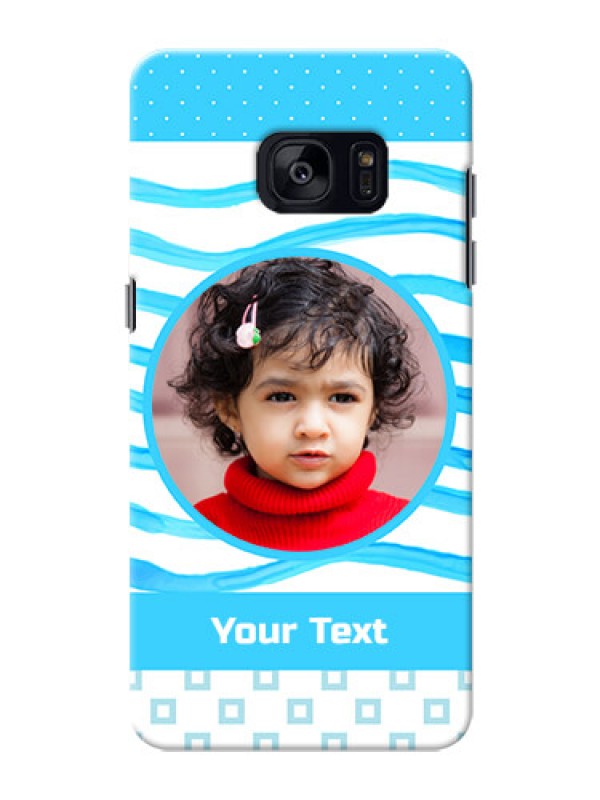 Custom Samsung Galaxy S7 Edge Simple Blue Design Mobile Case Design