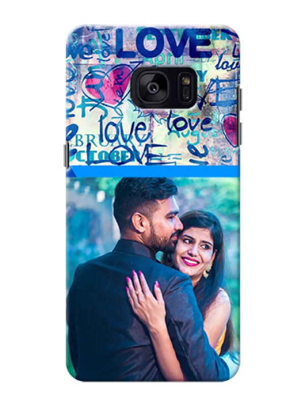 Custom Samsung Galaxy S7 Edge Colourful Love Patterns Mobile Case Design
