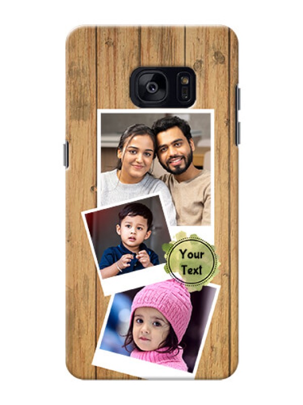 Custom Samsung Galaxy S7 Edge 3 image holder with wooden texture  Design