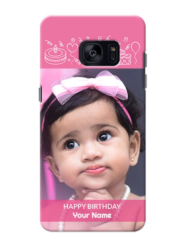 Custom Samsung Galaxy S7 Edge plain birthday line arts Design