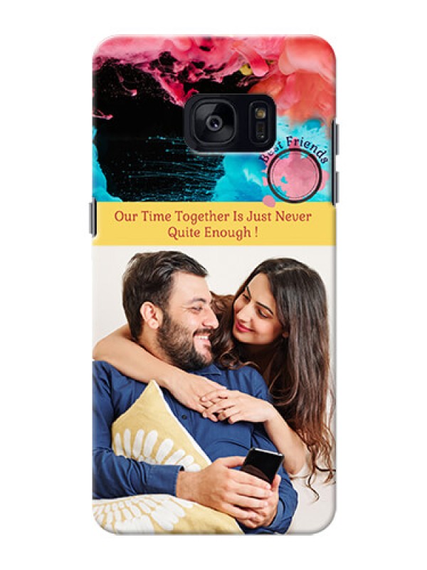 Custom Samsung Galaxy S7 Edge best friends quote with acrylic painting Design