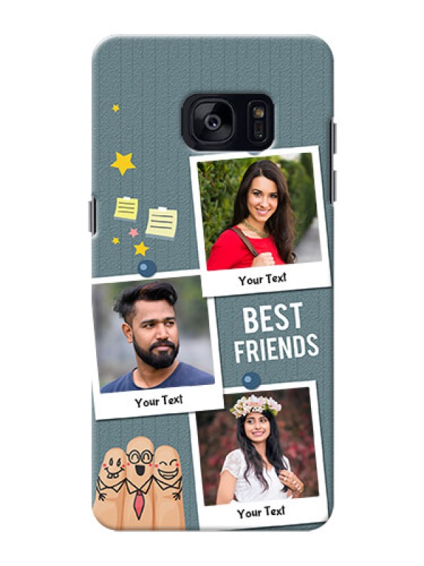 Custom Samsung Galaxy S7 Edge 3 image holder with sticky frames and friendship day wishes Design