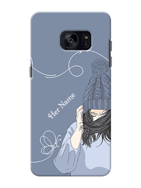 Custom Galaxy S7 Edge Custom Mobile Case with Girl in winter outfit Design