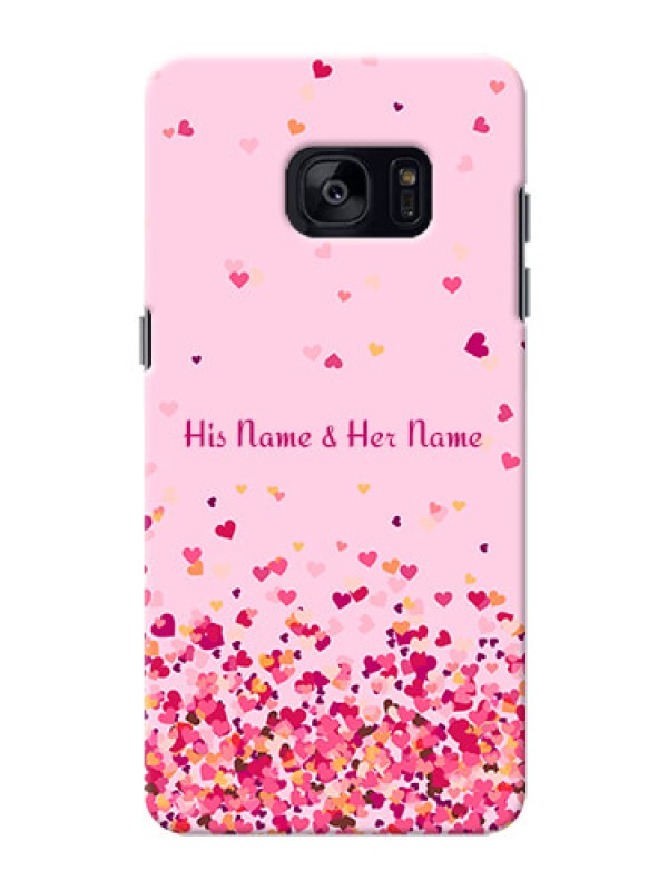 Custom Galaxy S7 Edge Phone Back Covers: Floating Hearts Design