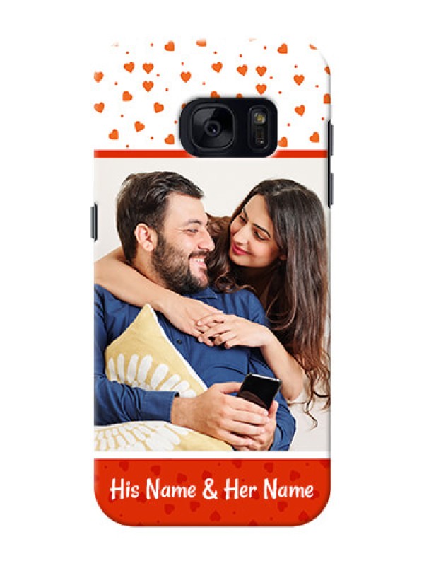 Custom Samsung Galaxy S7 Orange Love Symbol Mobile Cover Design