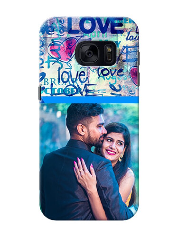 Custom Samsung Galaxy S7 Colourful Love Patterns Mobile Case Design