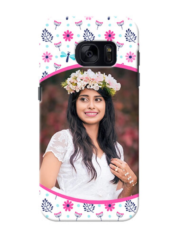 Custom Samsung Galaxy S7 Colourful Flowers Mobile Cover Design