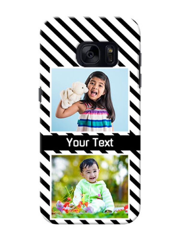 Custom Samsung Galaxy S7 2 image holder with black and white stripes Design
