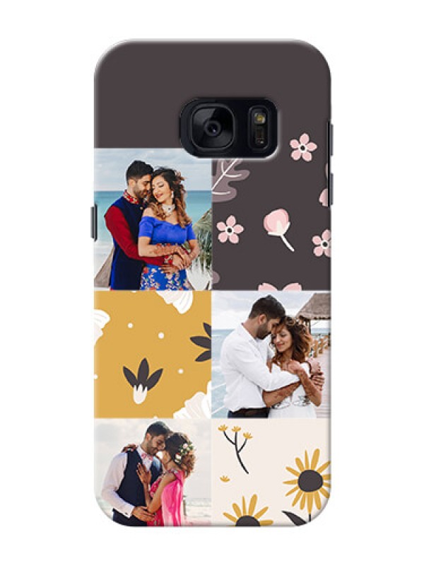 Custom Samsung Galaxy S7 3 image holder with florals Design