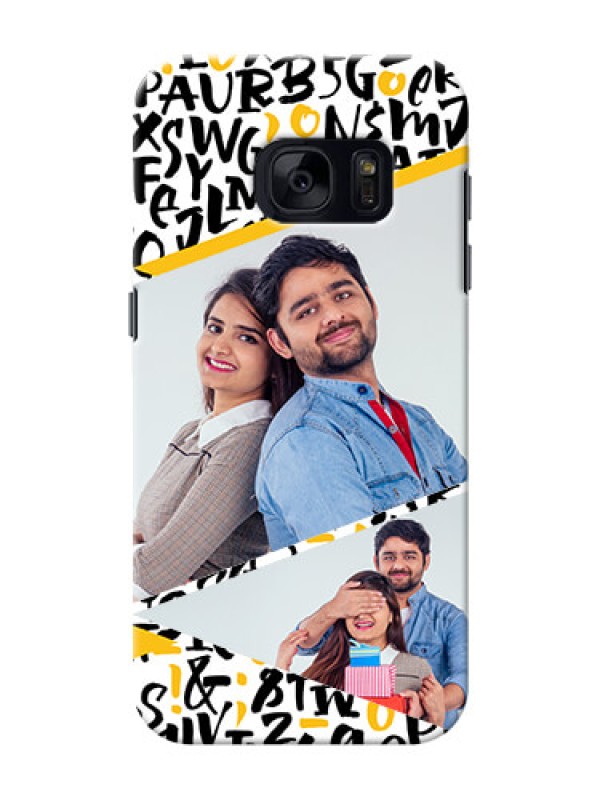 Custom Samsung Galaxy S7 2 image holder with letters pattern  Design