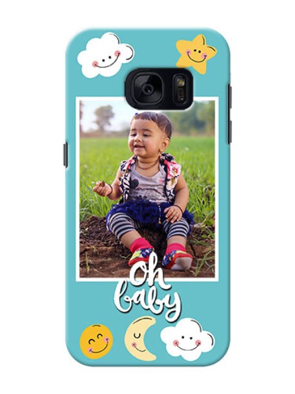 Custom Samsung Galaxy S7 kids frame with smileys and stars Design