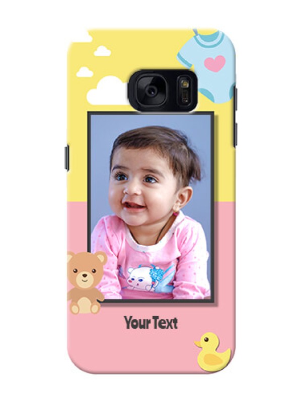 Custom Samsung Galaxy S7 kids frame with 2 colour design with toys Design