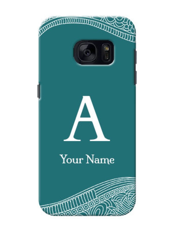 Custom Galaxy S7 Mobile Back Covers: line art pattern with custom name Design