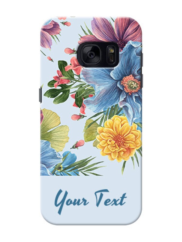 Custom Galaxy S7 Custom Phone Cases: Stunning Watercolored Flowers Painting Design