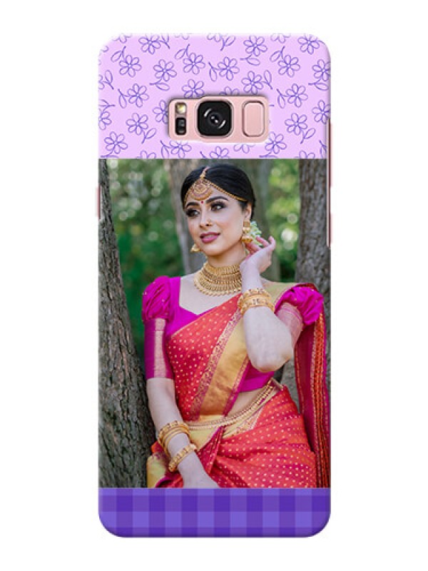 Custom Samsung Galaxy S8 Plus Floral Design Purple Pattern Mobile Cover Design