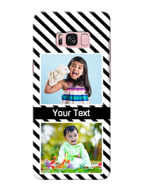 Custom Samsung Galaxy S8 Plus 2 image holder with black and white stripes Design