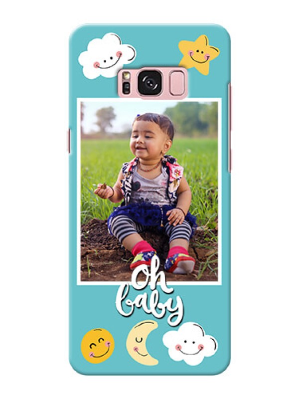 Custom Samsung Galaxy S8 Plus kids frame with smileys and stars Design