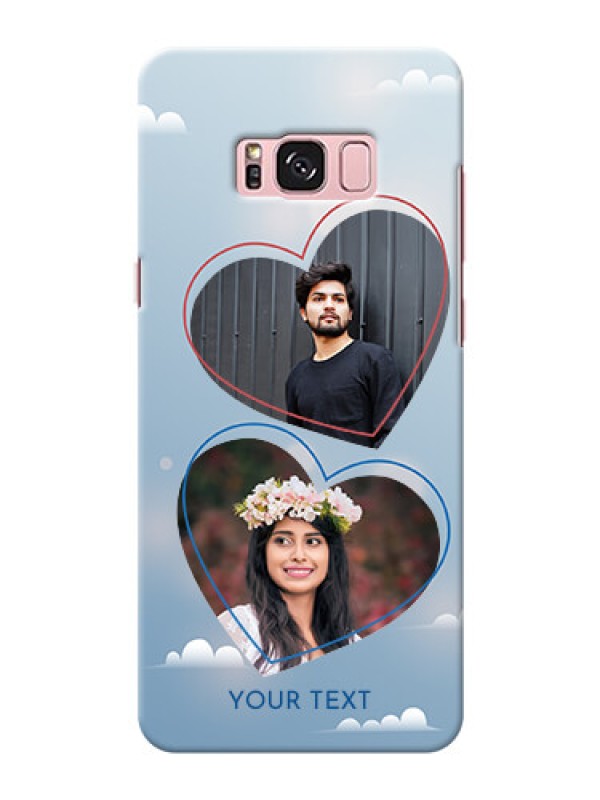 Custom Samsung Galaxy S8 Plus couple heart frames with sky backdrop Design