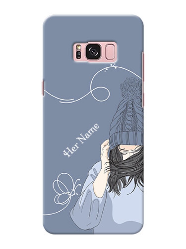 Custom Galaxy S8 Plus Custom Mobile Case with Girl in winter outfit Design