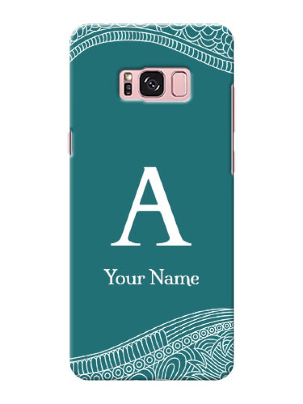 Custom Galaxy S8 Plus Mobile Back Covers: line art pattern with custom name Design