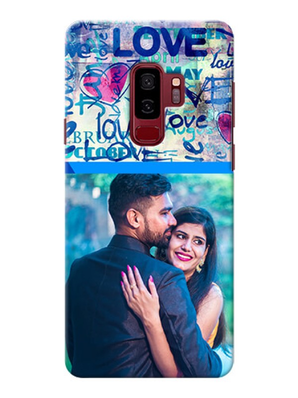 Custom Samsung Galaxy S9 Plus Colourful Love Patterns Mobile Case Design