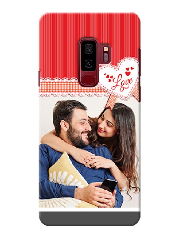 Custom Samsung Galaxy S9 Plus Red Pattern Mobile Cover Design