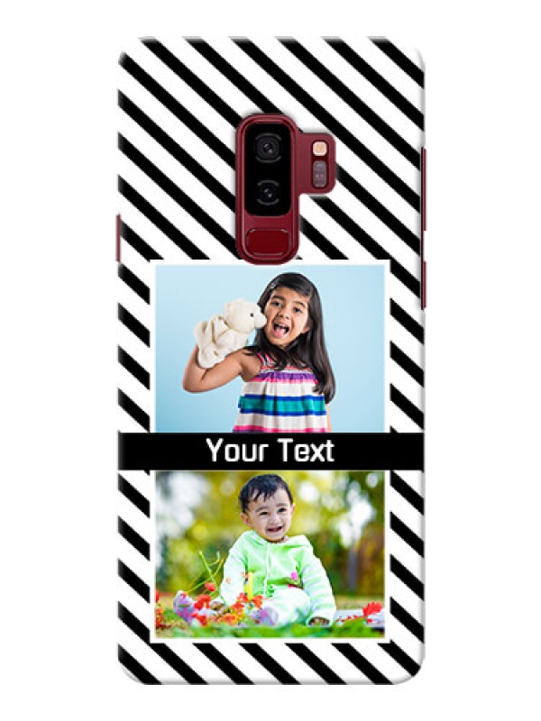 Custom Samsung Galaxy S9 Plus 2 image holder with black and white stripes Design