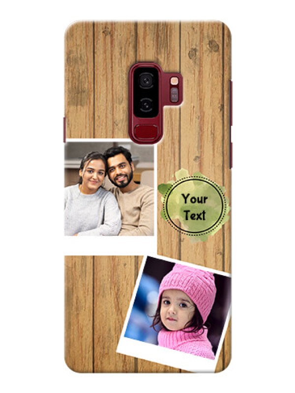 Custom Samsung Galaxy S9 Plus 3 image holder with wooden texture  Design