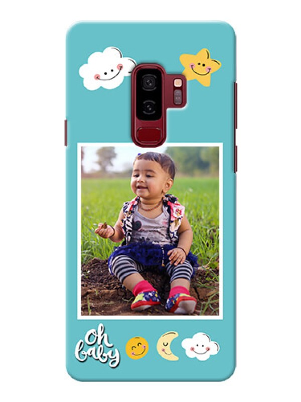 Custom Samsung Galaxy S9 Plus kids frame with smileys and stars Design