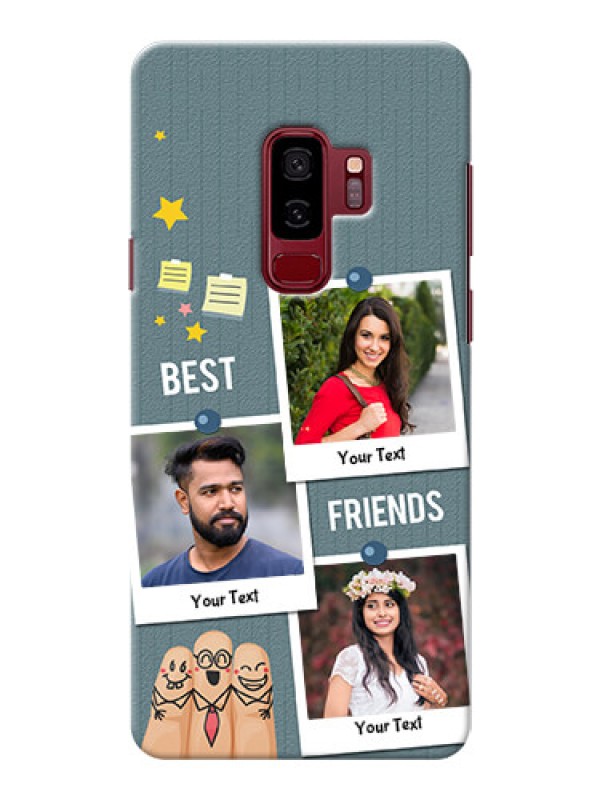 Custom Samsung Galaxy S9 Plus 3 image holder with sticky frames and friendship day wishes Design