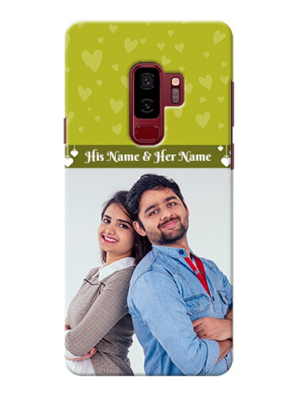Custom Samsung Galaxy S9 Plus you and me design with hanging hearts Design