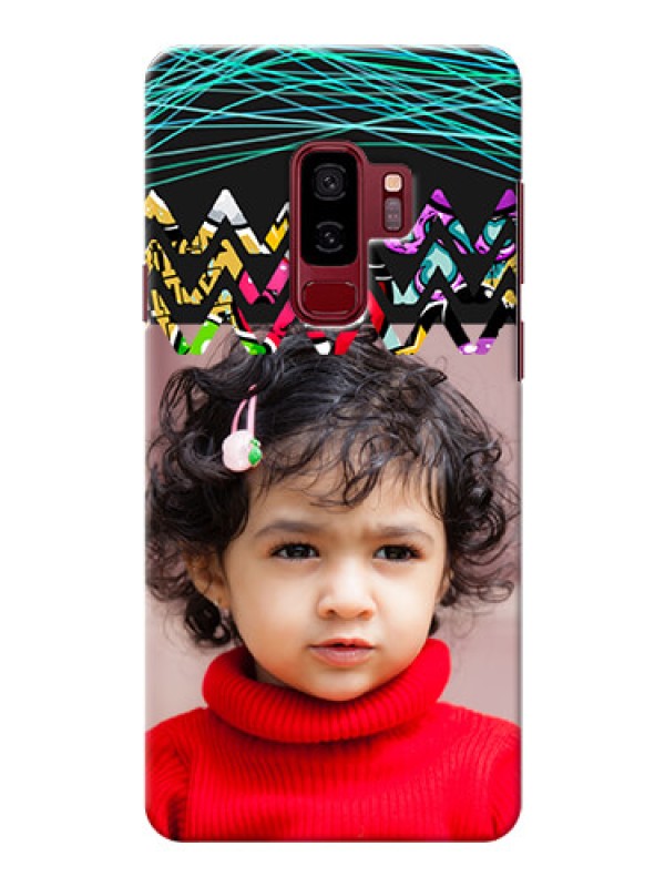 Custom Samsung Galaxy S9 Plus neon background with abstract Design