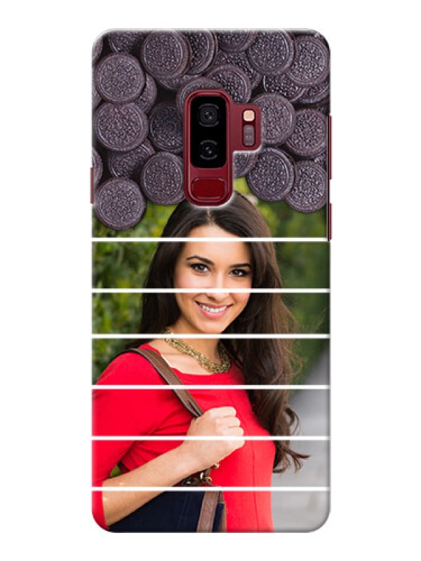 Custom Samsung Galaxy S9 Plus oreo biscuit pattern with white stripes Design