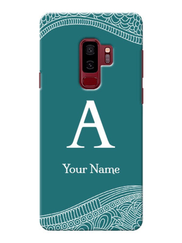 Custom Galaxy S9 Plus Mobile Back Covers: line art pattern with custom name Design