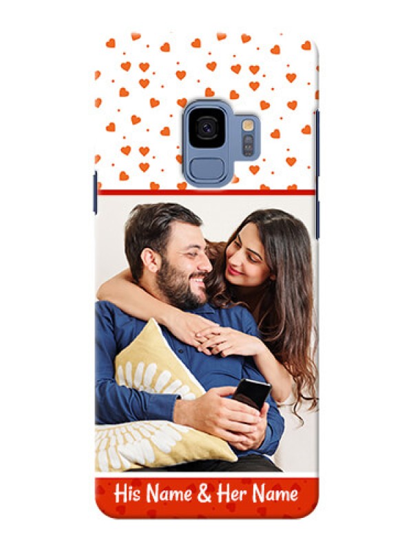 Custom Samsung Galaxy S9 Orange Love Symbol Mobile Cover Design
