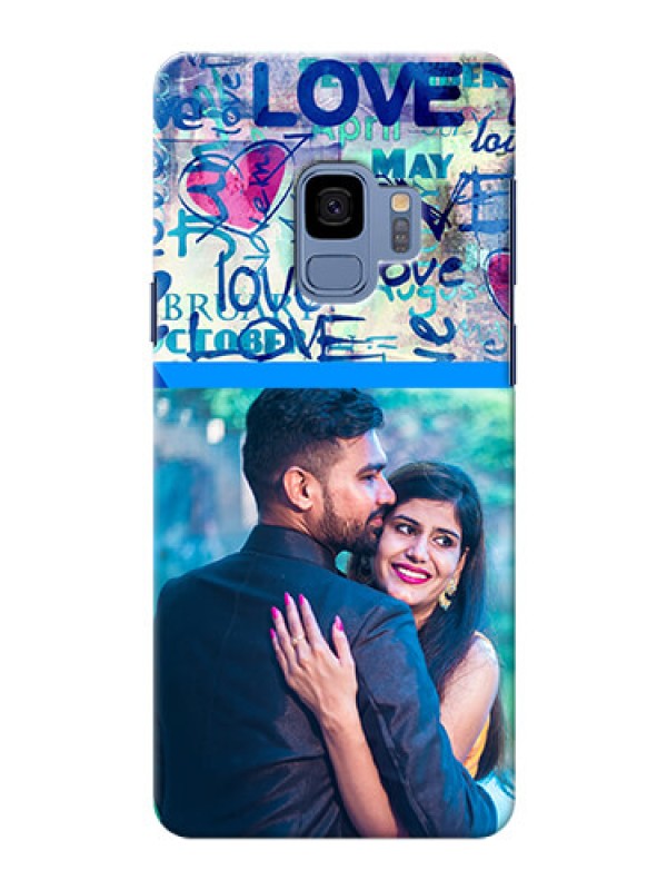 Custom Samsung Galaxy S9 Colourful Love Patterns Mobile Case Design